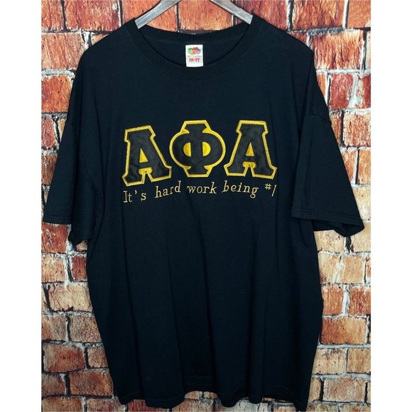 Alpha Phi Alpha Fraternity Men’s Black Gold Embroidered 3XL T-Shirt Greek Life - Picture 2 of 4